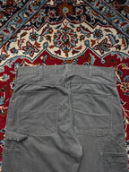Carhartt Vintage Faded Grey Canvas Duck Carpenter Jeans - 34