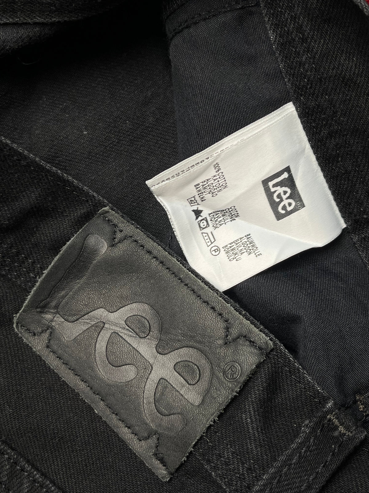 Vintage Lee Solid Black Low Rise  Straight Fit Jeans - 32