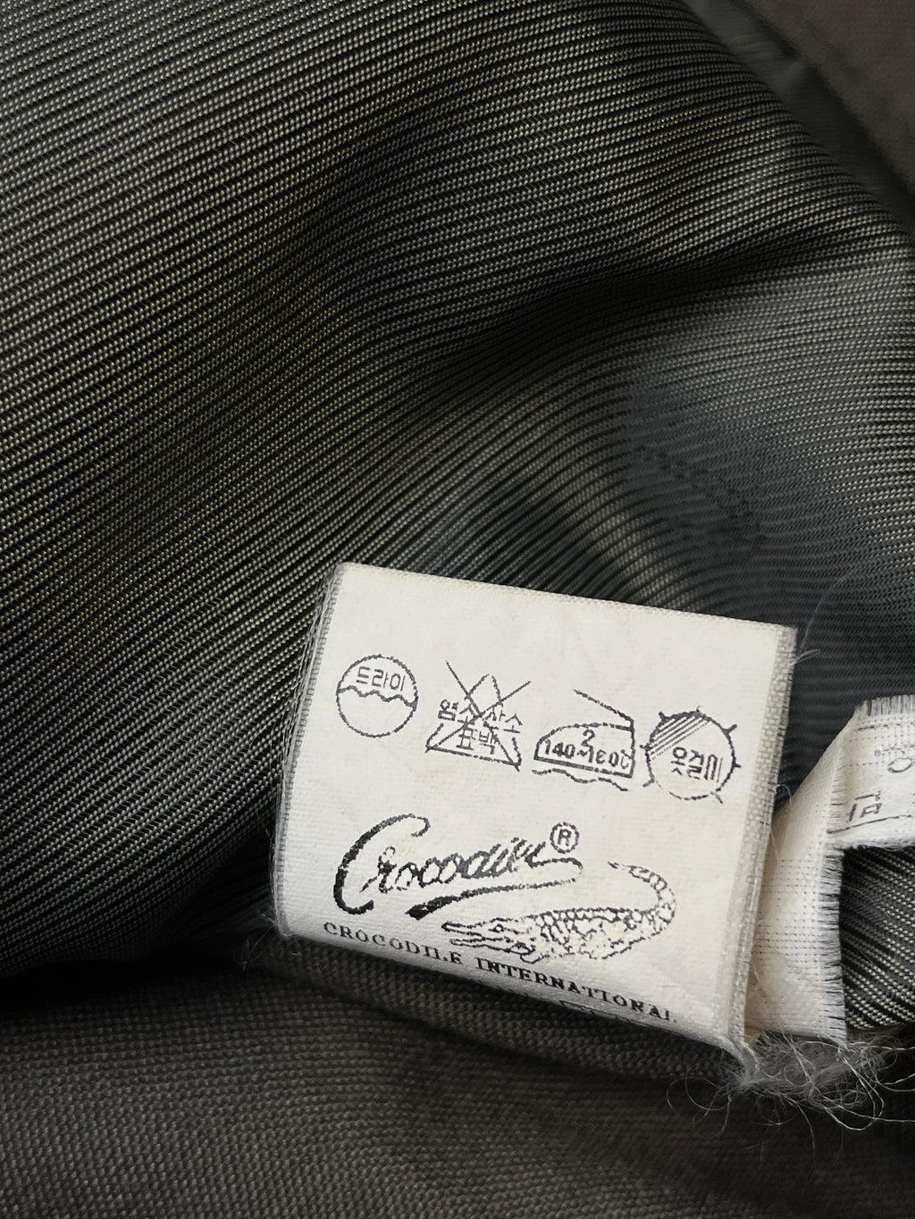Crocodile Classic Olive Grey Embroidered Logo  Harrington Jacket - M