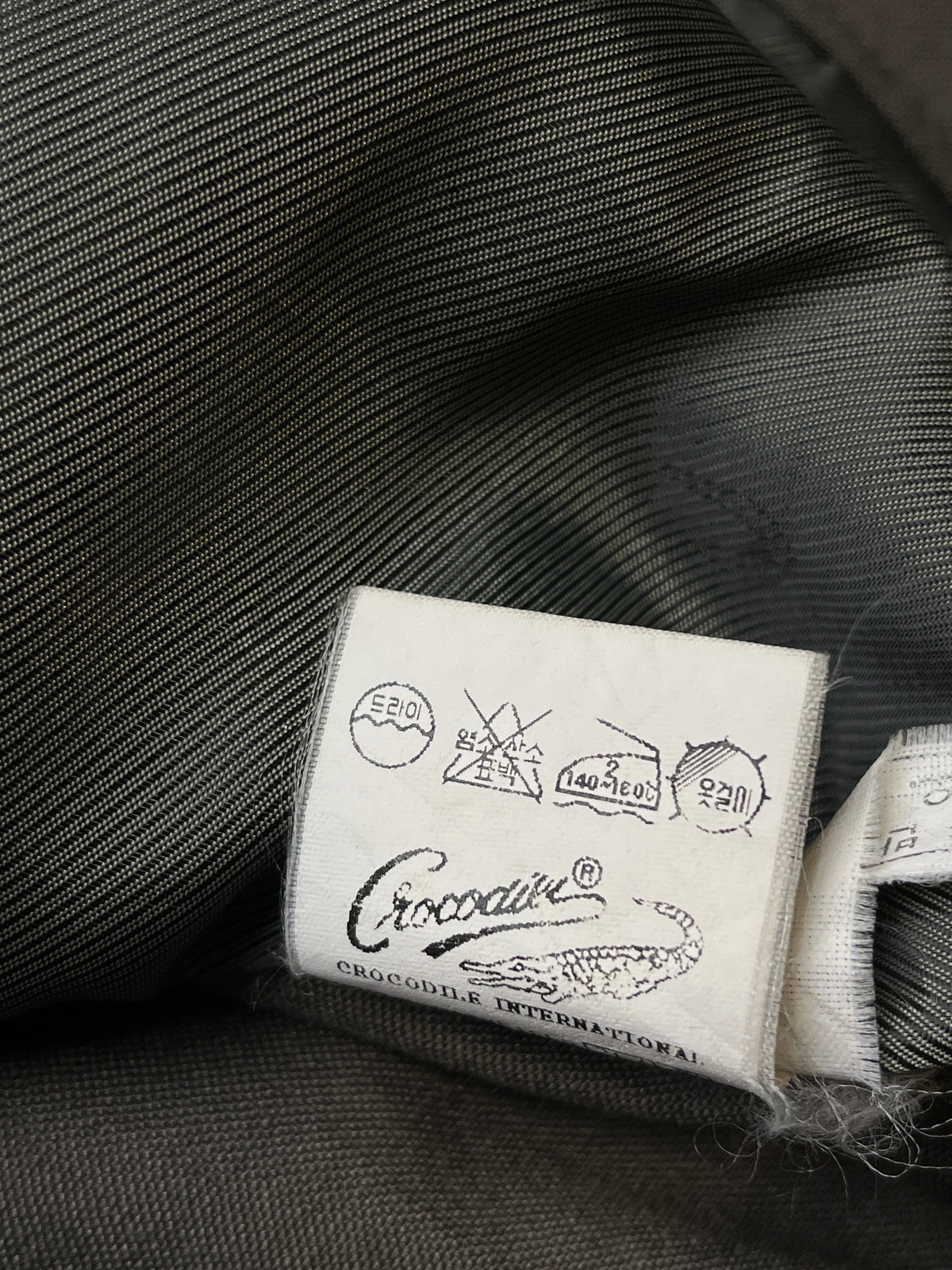 Crocodile Classic Olive Grey Embroidered Logo  Harrington Jacket - M