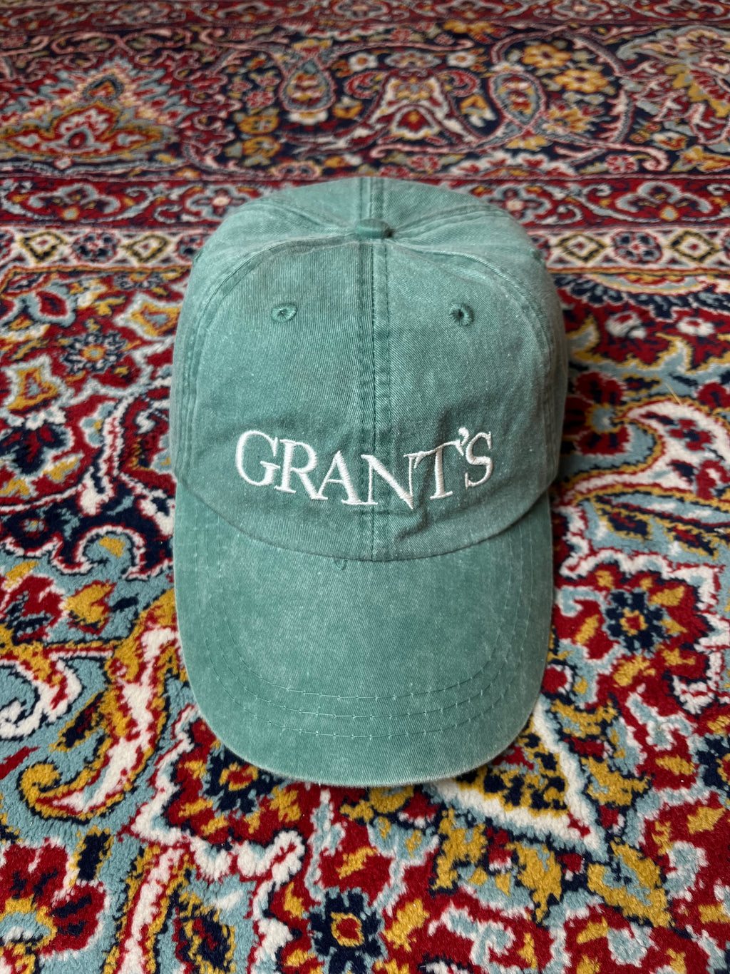 GRANT'S WHISKY EST 1883 EMBROIDERED GREEN WASHED COTTON CAP
