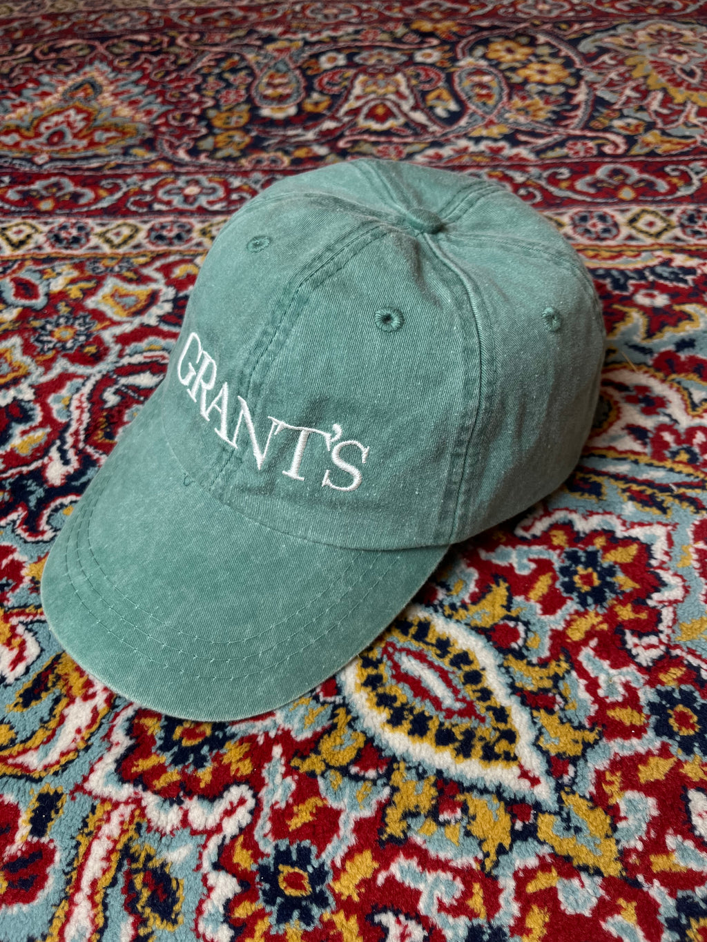 GRANT'S WHISKY EST 1883 EMBROIDERED GREEN WASHED COTTON CAP