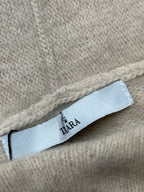 TIARA Womens Beige Angora Wool Deep V-Neck Knit Sweater - M