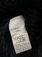 Womens Black Fuzzy Eyelash Knit Zip Cropped JACKET - S