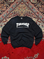 Thrasher Skateboard Magazine Black Graphic Crewneck Sweatshirt - S