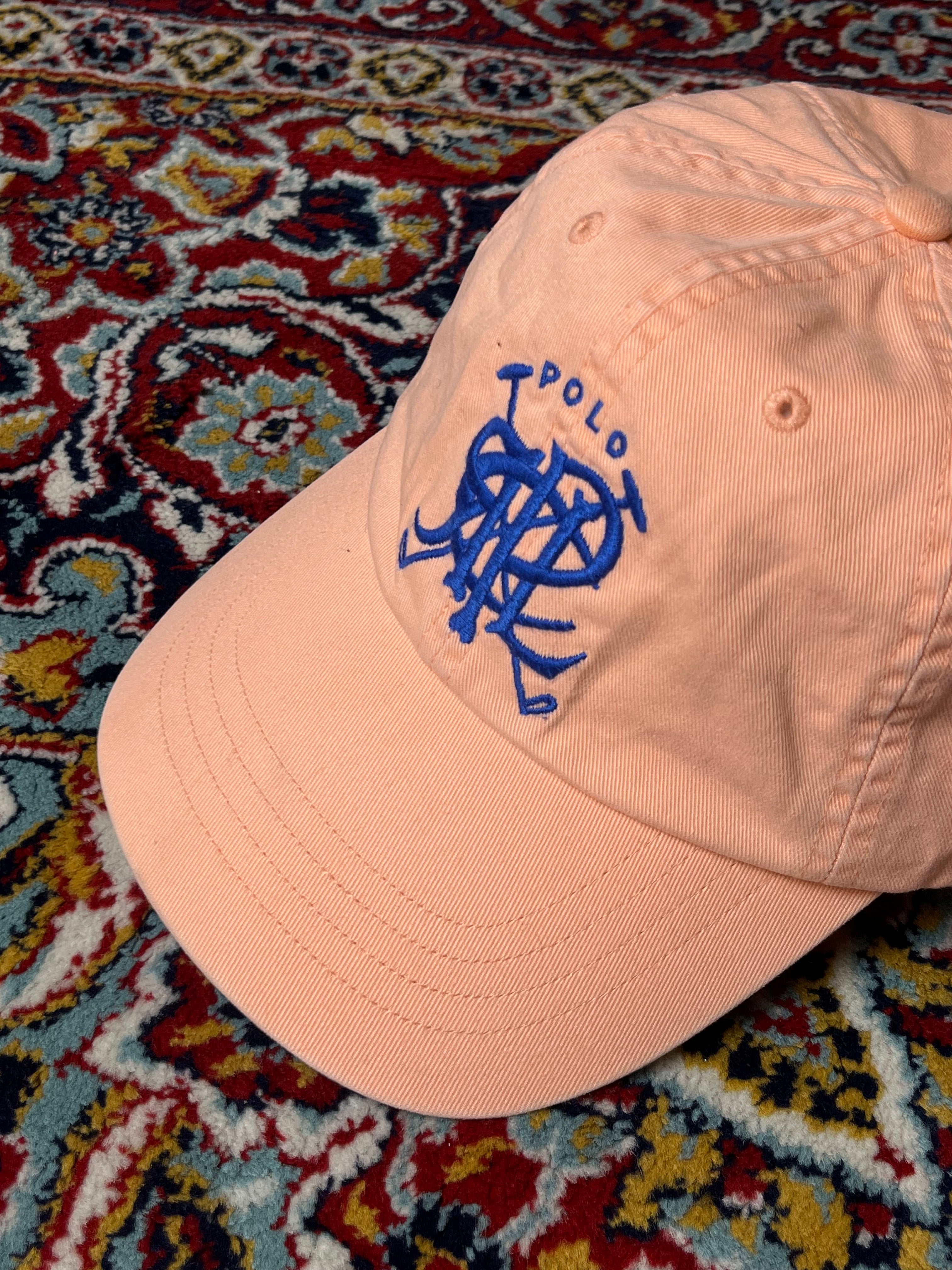 POLO RALPH LAUREN Peach Orange Blue Monogram Golf Baseball CAP