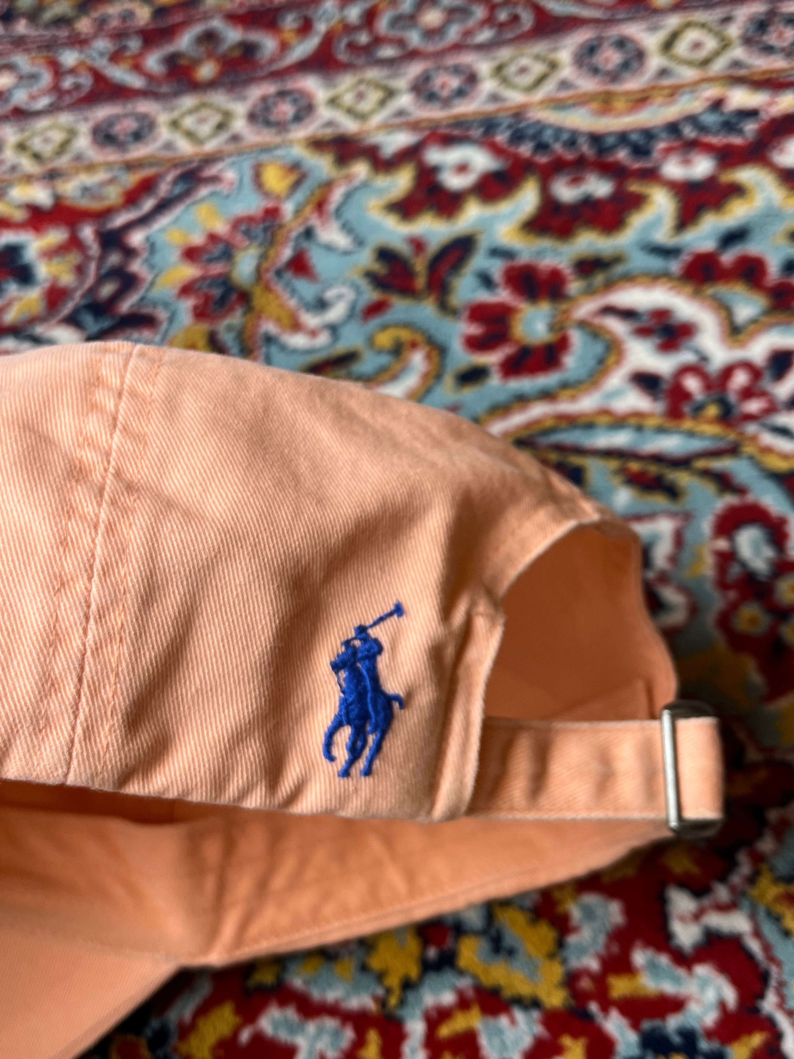 POLO RALPH LAUREN Peach Orange Blue Monogram Golf Baseball CAP