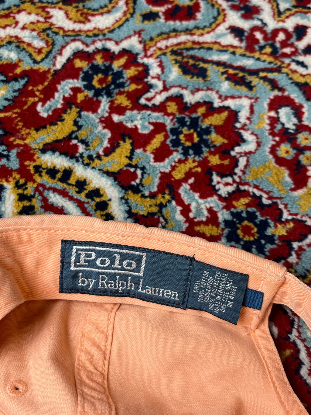POLO RALPH LAUREN Peach Orange Blue Monogram Golf Baseball CAP
