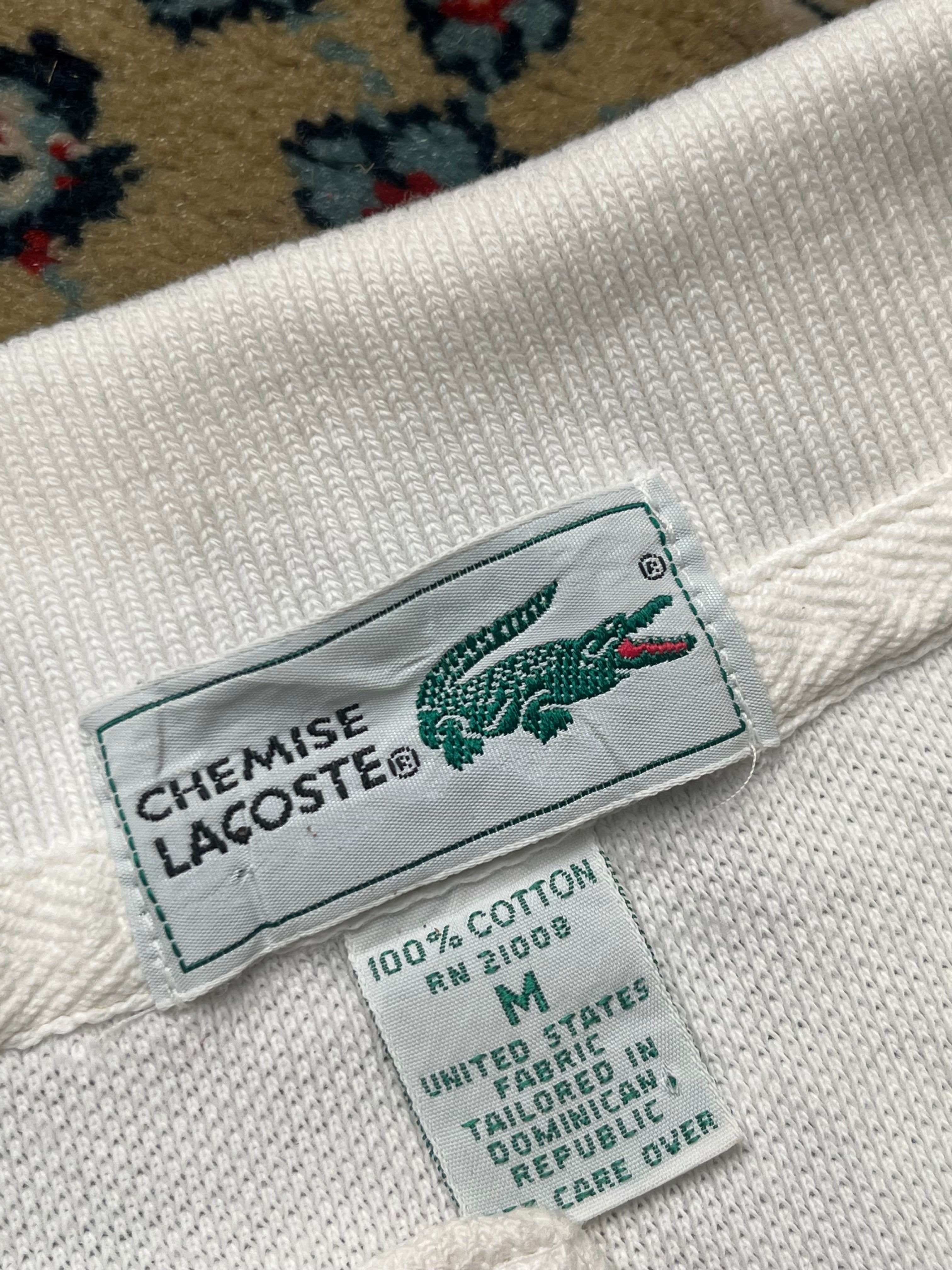 CHEMISE LACOSTE WHITE COTTON POLO TEE - M