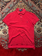 POLO RALPH LAUREN CUSTOM FIT RED POLO TEE - L