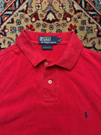 POLO RALPH LAUREN CUSTOM FIT RED POLO TEE - L