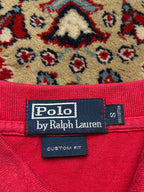 POLO RALPH LAUREN CUSTOM FIT RED POLO TEE - L