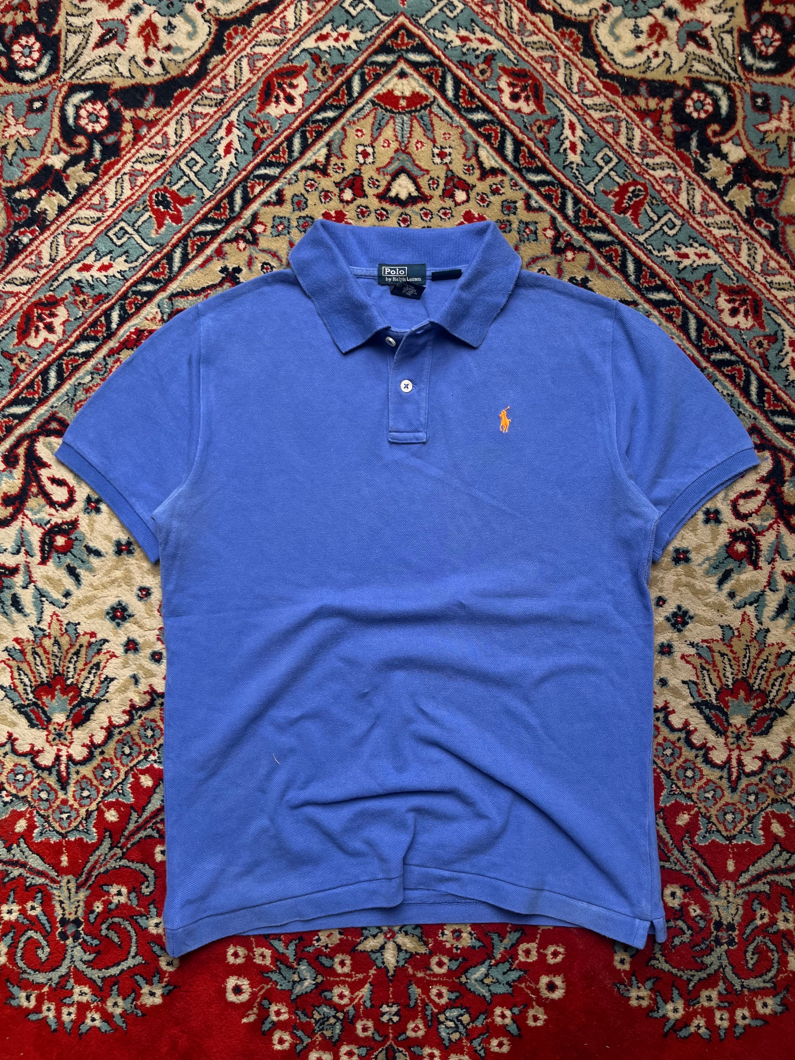 POLO RALPH LAUREN CUSTOM FIT BLUE POLO TEE - S