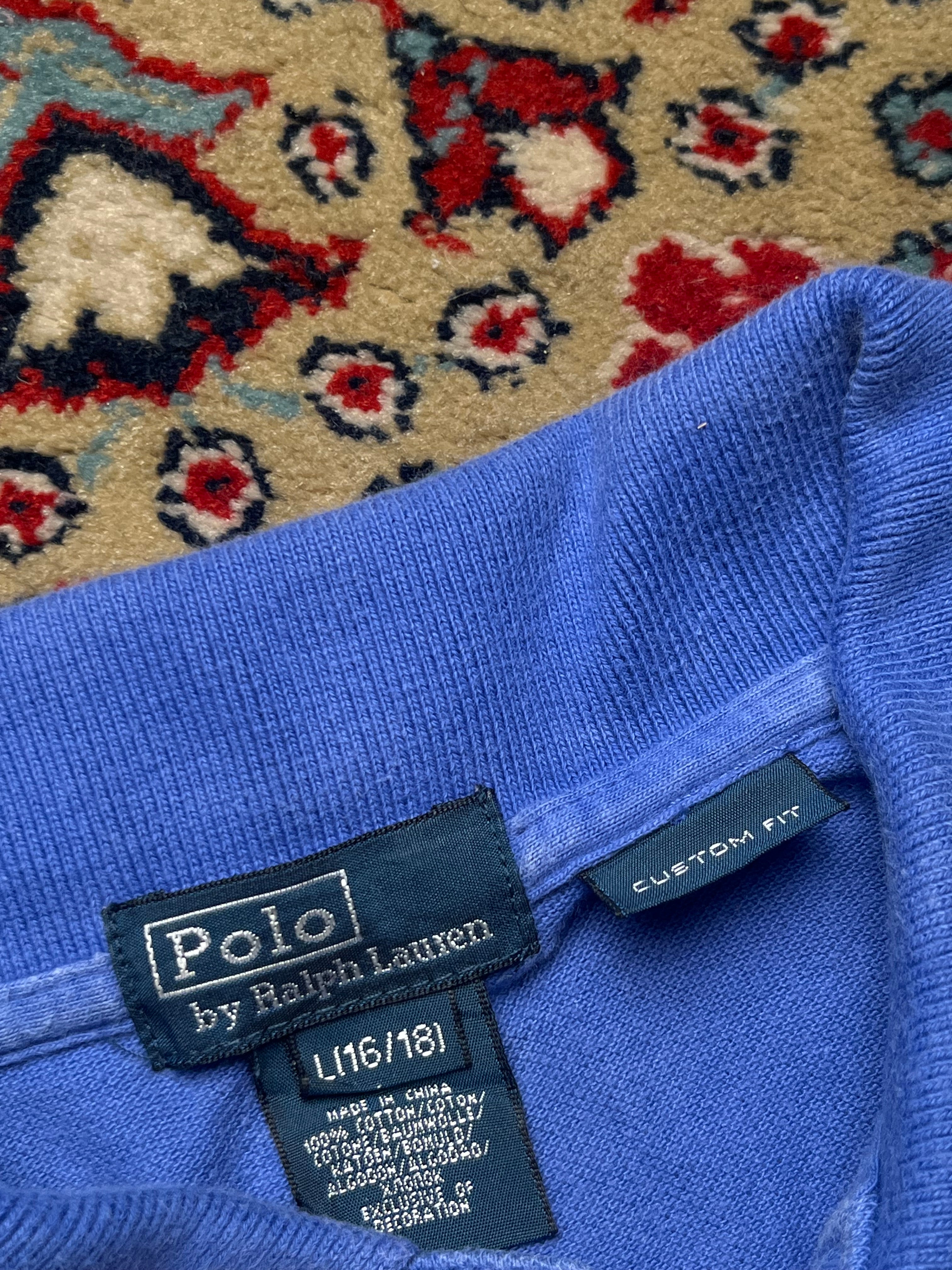 POLO RALPH LAUREN CUSTOM FIT BLUE POLO TEE - S