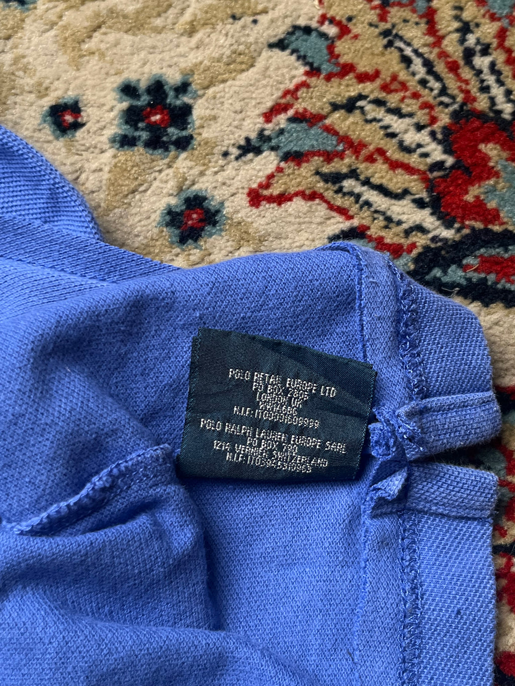POLO RALPH LAUREN CUSTOM FIT BLUE POLO TEE - S