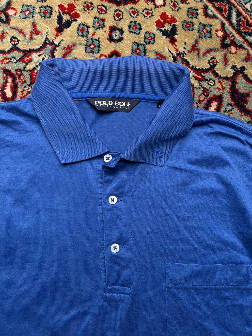 RALPH LAUREN POLO GOLF BLUE POLO TEE - Xl