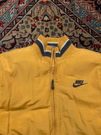 Vintage Nike Yellow Striped Ribbed Collar Down Puffer Jacket - M