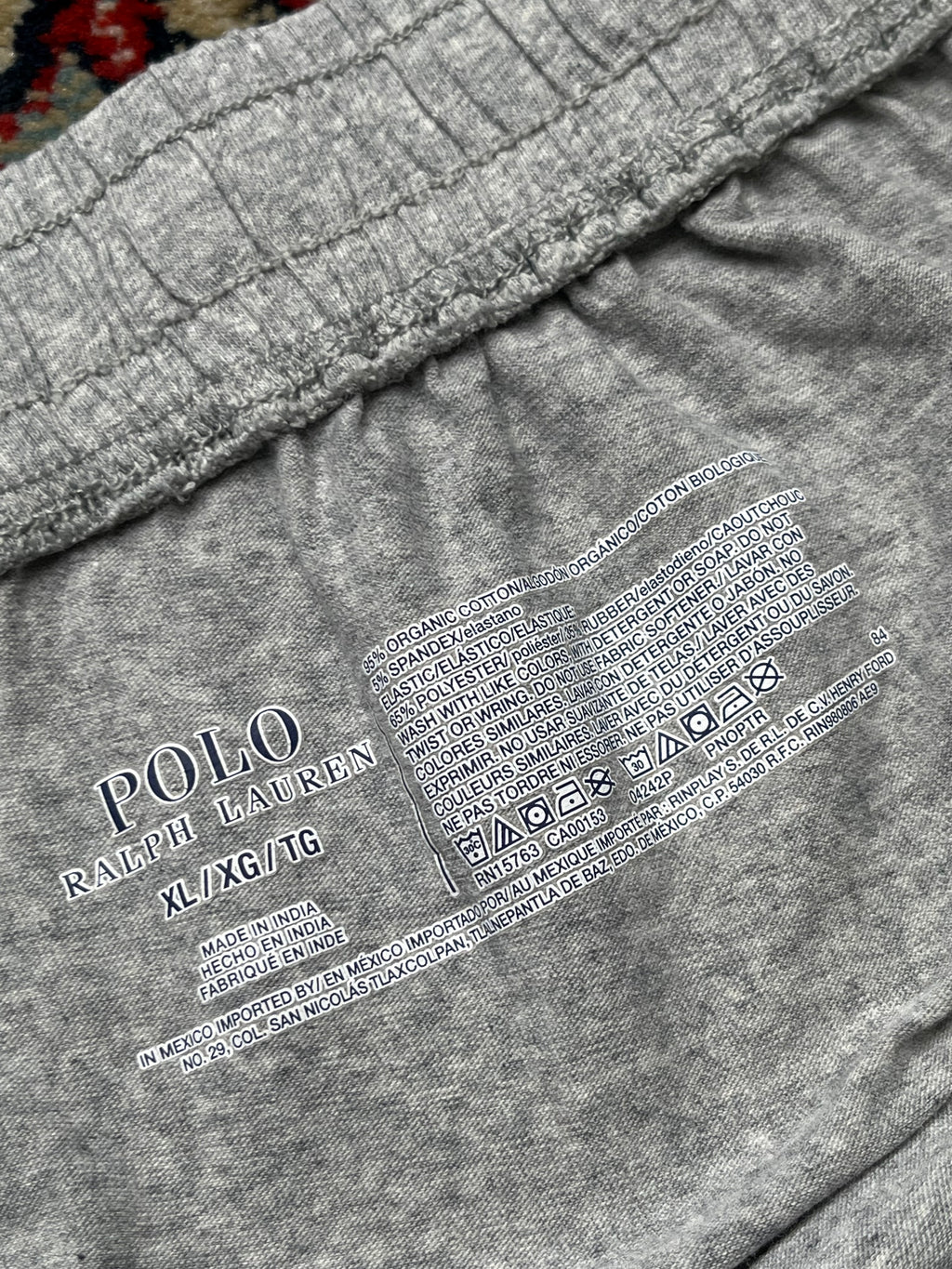 POLO RALPH LAUREN GREY COTTON LOUNGE WEAR Trousers - 32