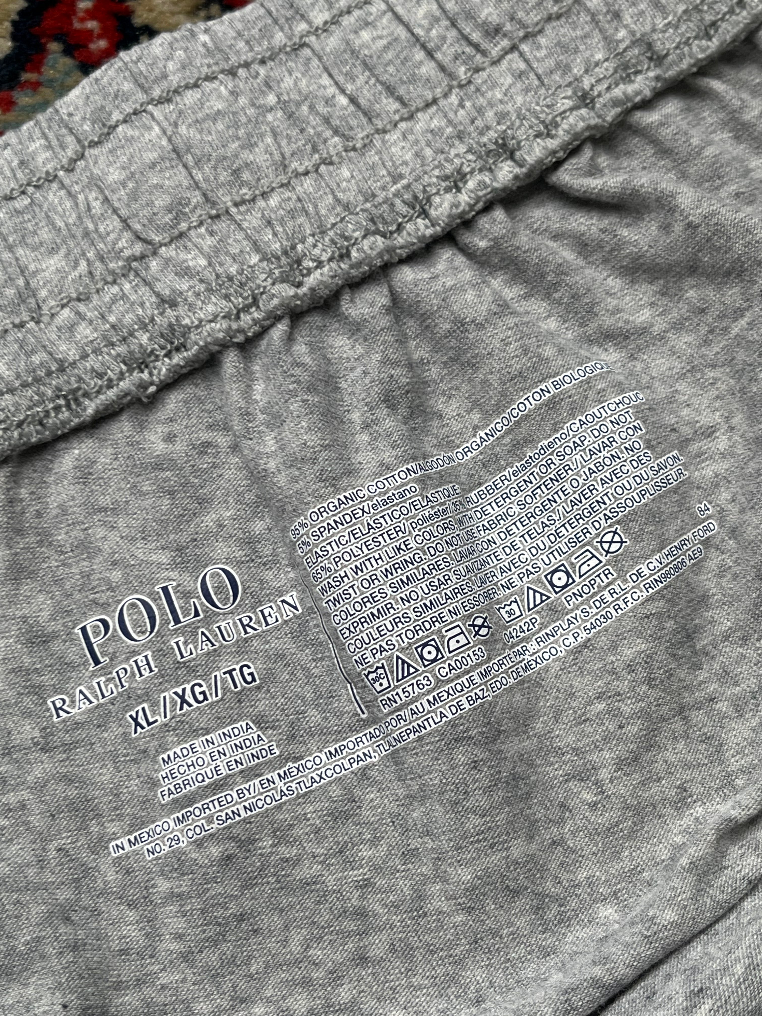 POLO RALPH LAUREN GREY COTTON LOUNGE WEAR Trousers - 32