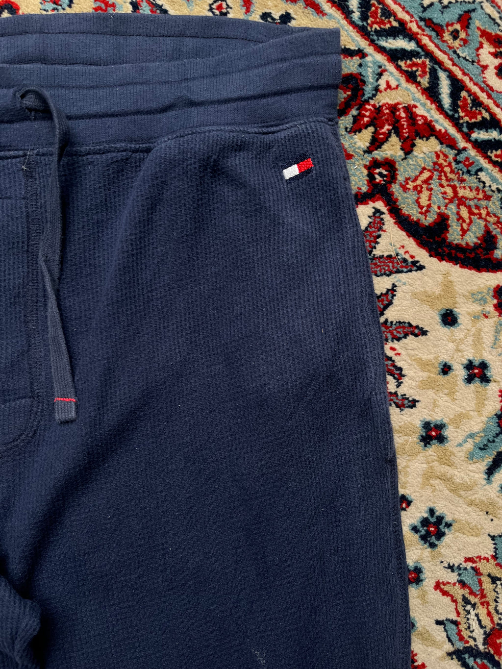TOMMY HILFIGER NAVY BLUE Textured COTTON LOUNGE WEAR - 32