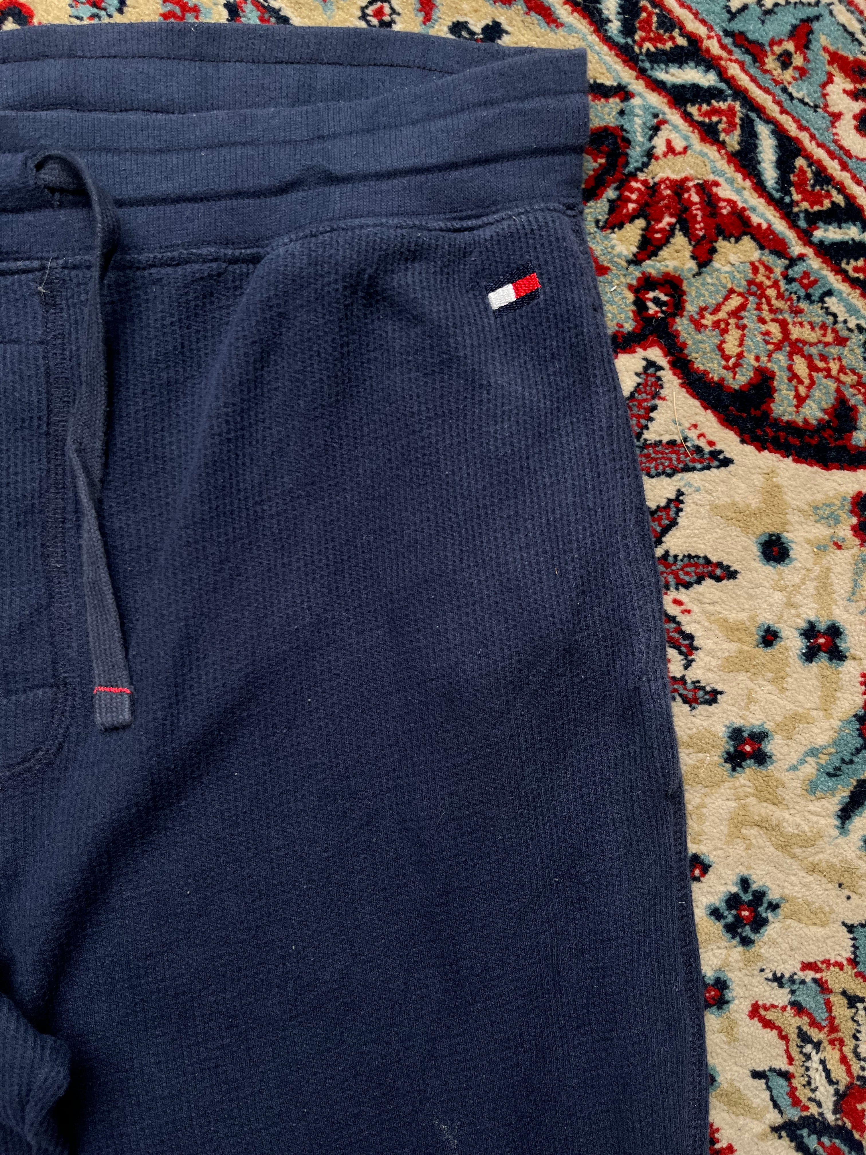 TOMMY HILFIGER NAVY BLUE Textured COTTON LOUNGE WEAR - 32
