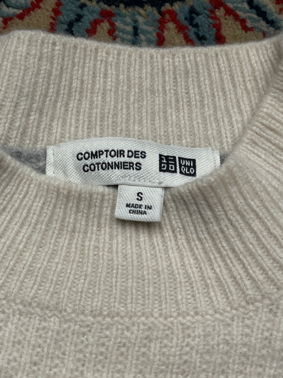 Uniqlo x Comptoir Des Cotonniers Striped Wool Mock Neck Knit Sweater - M
