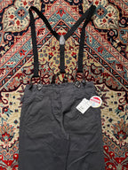 Autre Ton Grey Wide FIT Suspenders Cotton Pants - 28
