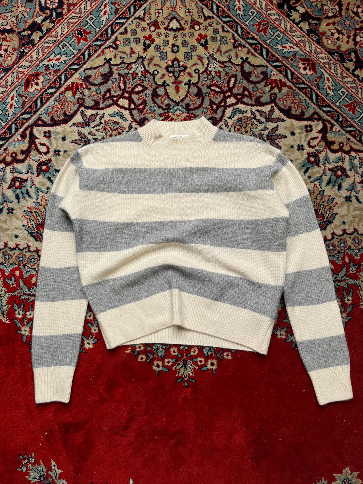 Uniqlo x Comptoir Des Cotonniers Striped Wool Mock Neck Knit Sweater - M