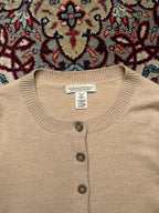 Banana Republic Extra Fine Merino Wool Beige Button-Front Cardigan - S