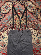 Autre Ton Grey Wide FIT Suspenders Cotton Pants - 28