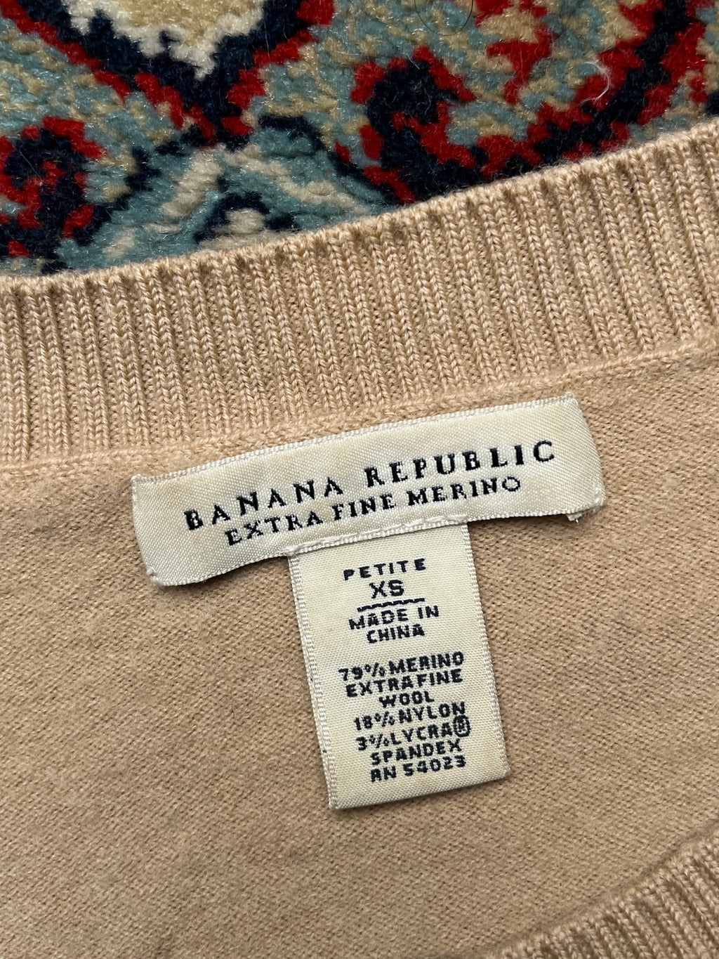 Banana Republic Extra Fine Merino Wool Beige Button-Front Cardigan - S