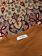Keith Haring Graphic Art Patch Brown Crewneck Knit Sweater - M