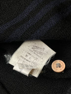Vintage Crocodile Vertical Striped Embroidered Logo Polo Knit Sweater - L