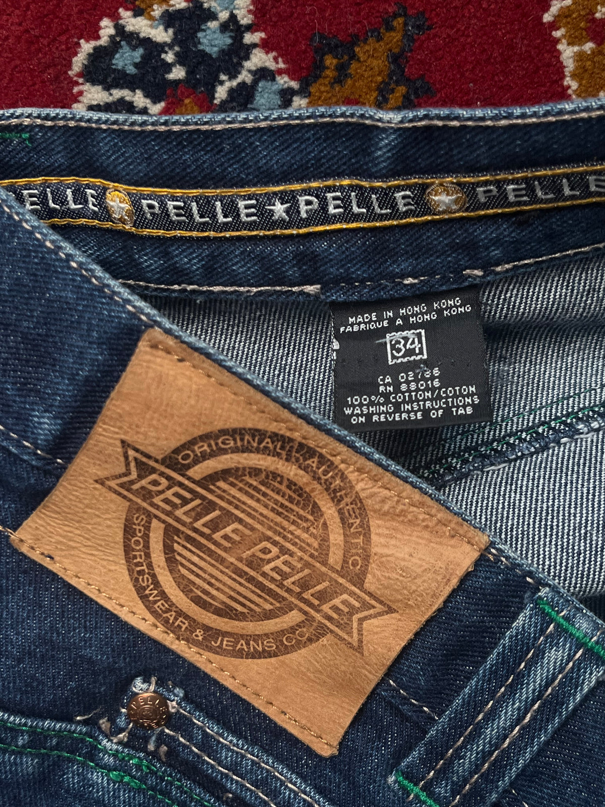 Vintage Pelle Pelle Marc Buchanan Heavy weight Baggy Dark Washed JEANS - 34