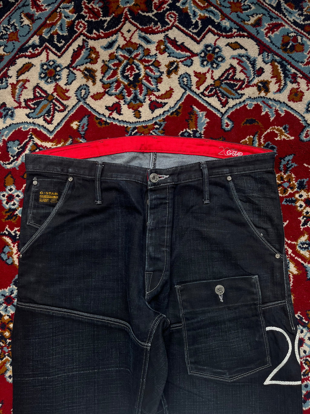 G-Star Raw Cinch Back Red Cuff Biker JEANS - 34
