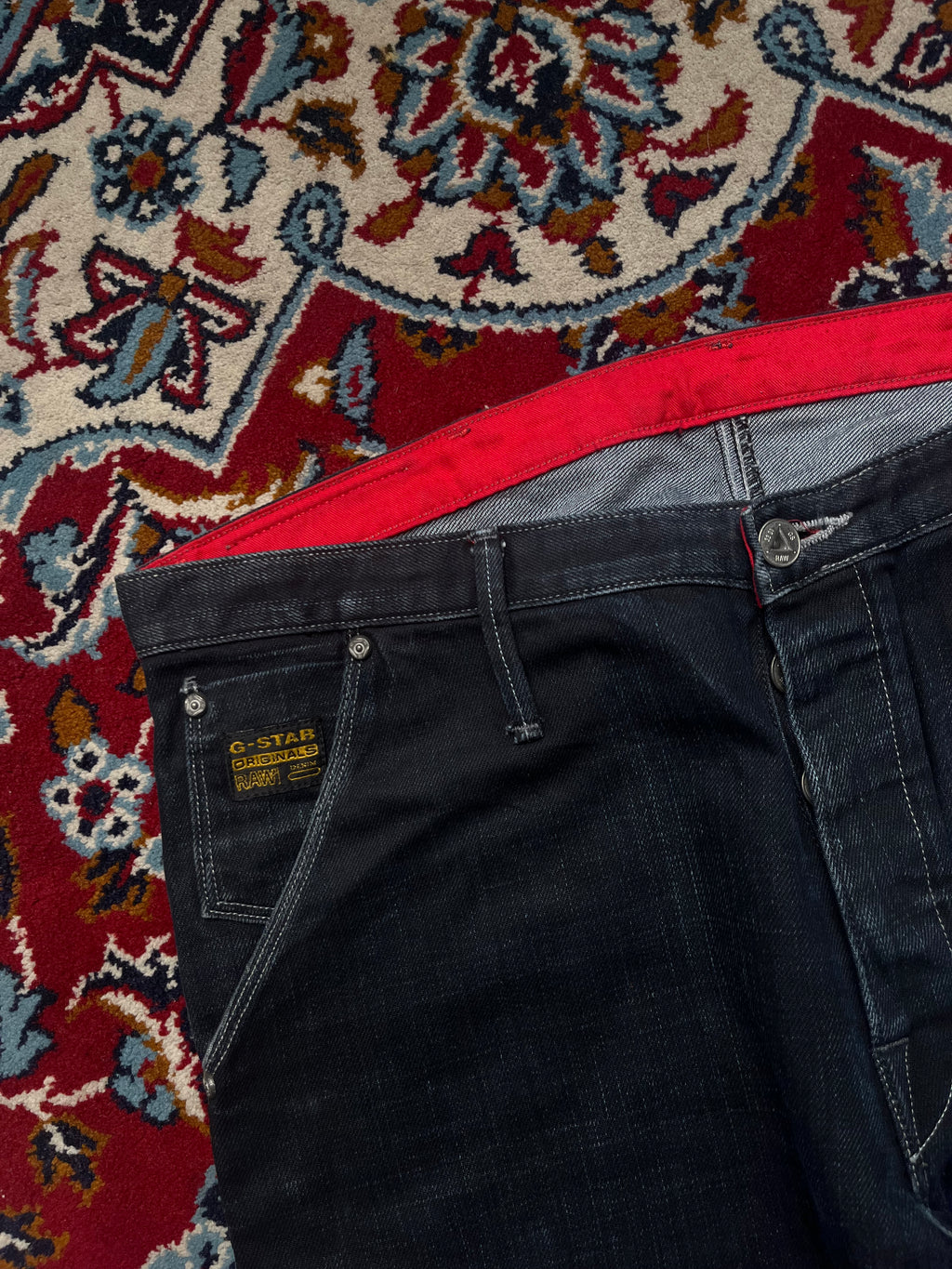 G-Star Raw Cinch Back Red Cuff Biker JEANS - 34