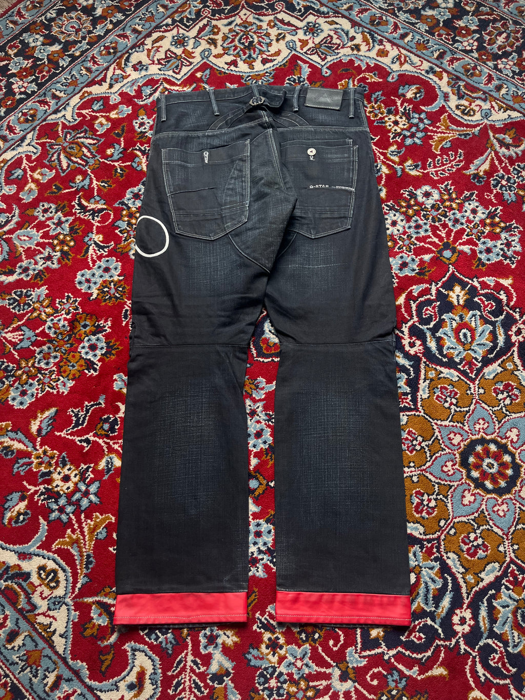 G-Star Raw Cinch Back Red Cuff Biker JEANS - 34