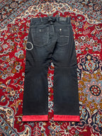 G-Star Raw Cinch Back Red Cuff Biker JEANS - 34