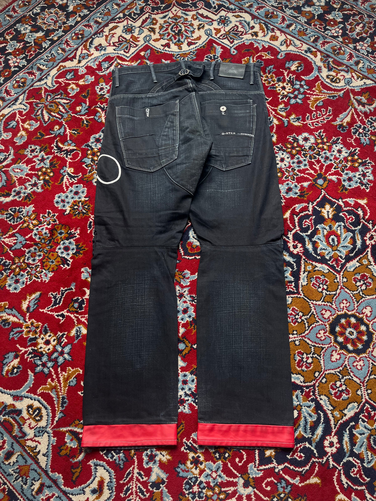 G-Star Raw Cinch Back Red Cuff Biker JEANS - 34