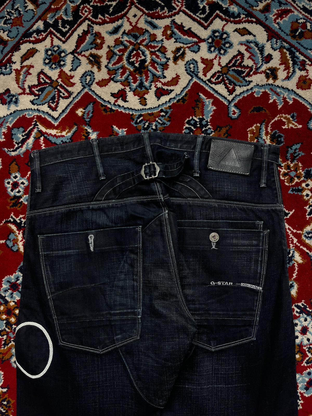G-Star Raw Cinch Back Red Cuff Biker JEANS - 34