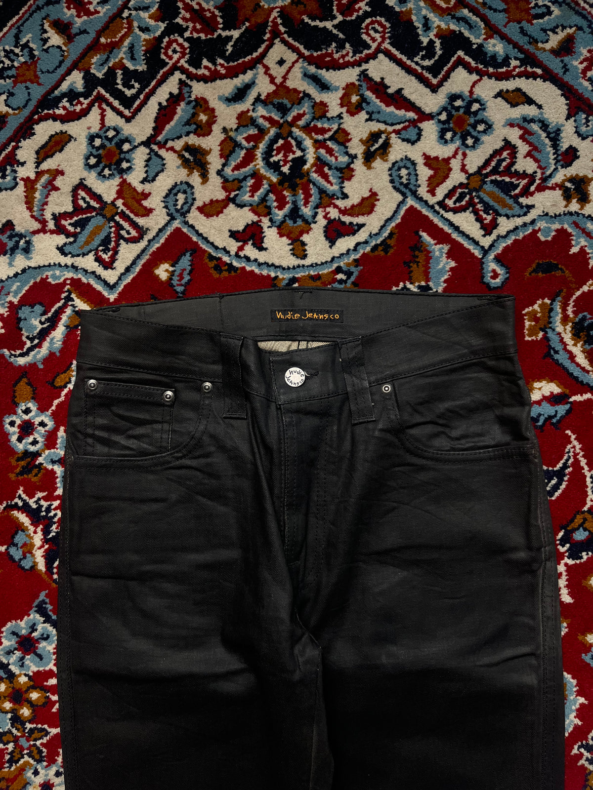 Nudie Jeans Co Black Coated Waxed Bootcut JEANS - 28