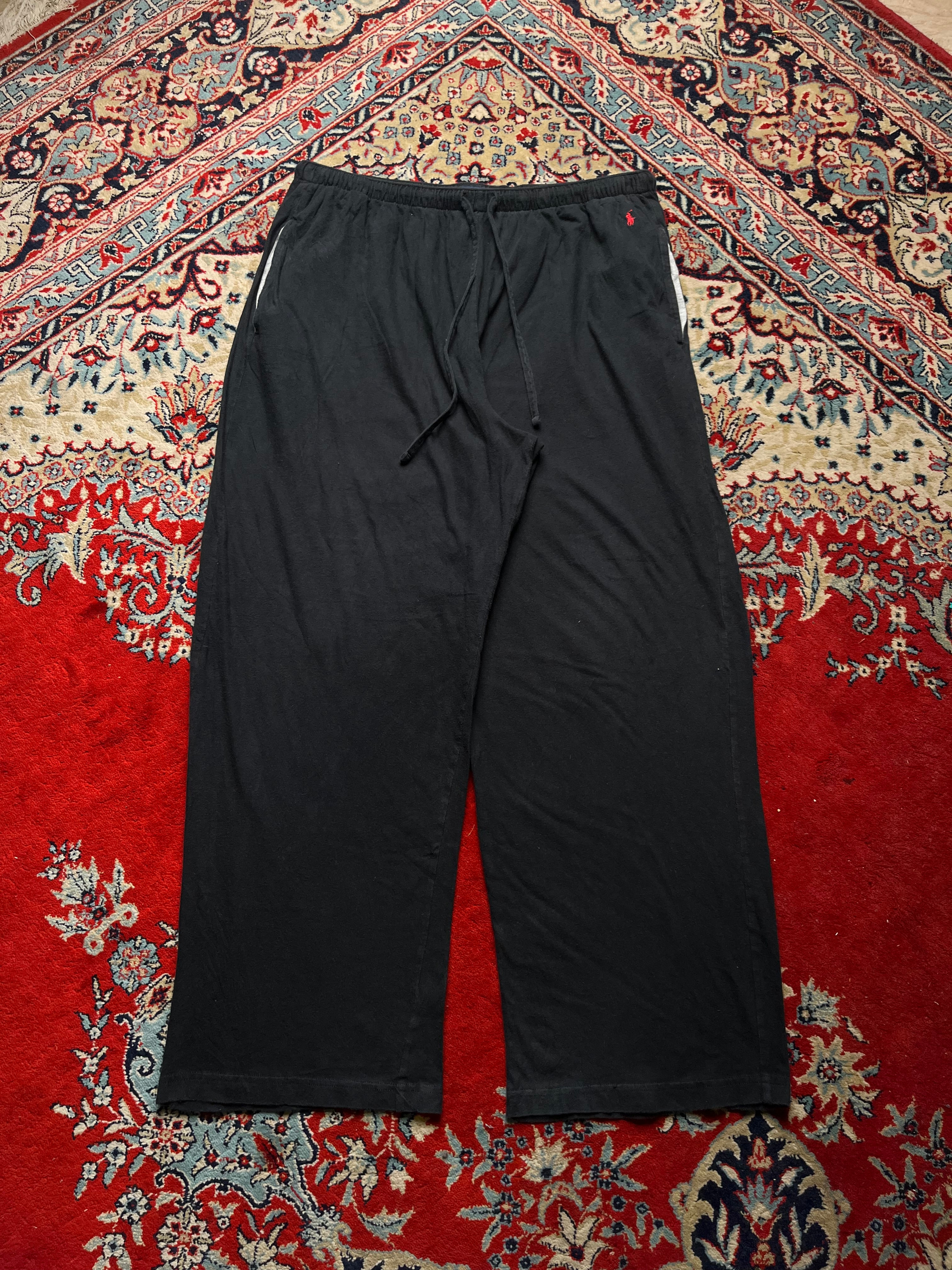 POLO RALPH LAUREN BLACK COTTON TROUSERS - 36