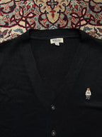 WHO.A.U Californian Dream Black Steve Bear Embroidered Knit Cardigan - M