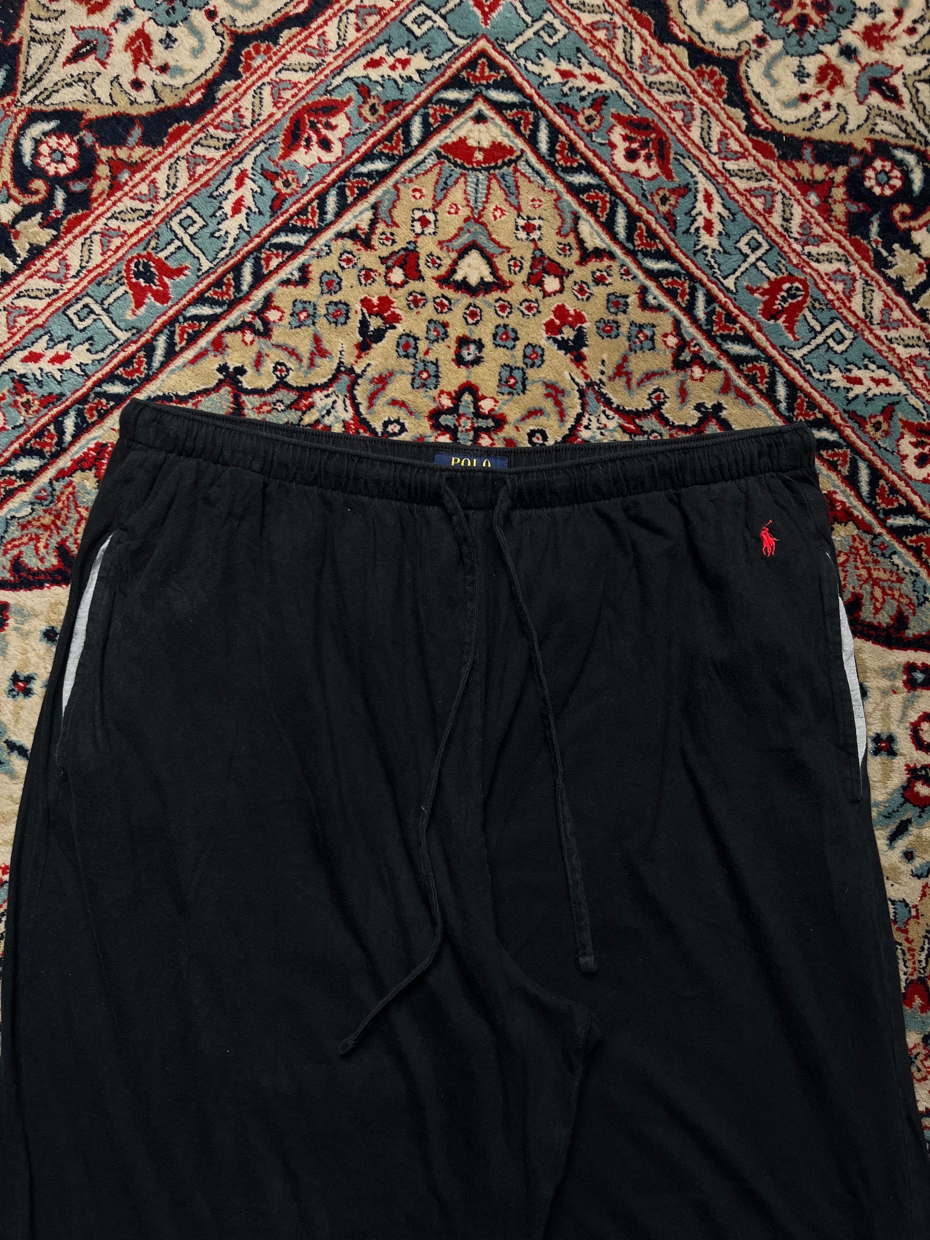 POLO RALPH LAUREN BLACK COTTON TROUSERS - 36