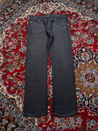 Armani Jeans Herringbone Linen Blend Straight Fit Black JEANS - 36