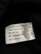 WHO.A.U Californian Dream Black Steve Bear Embroidered Knit Cardigan - M