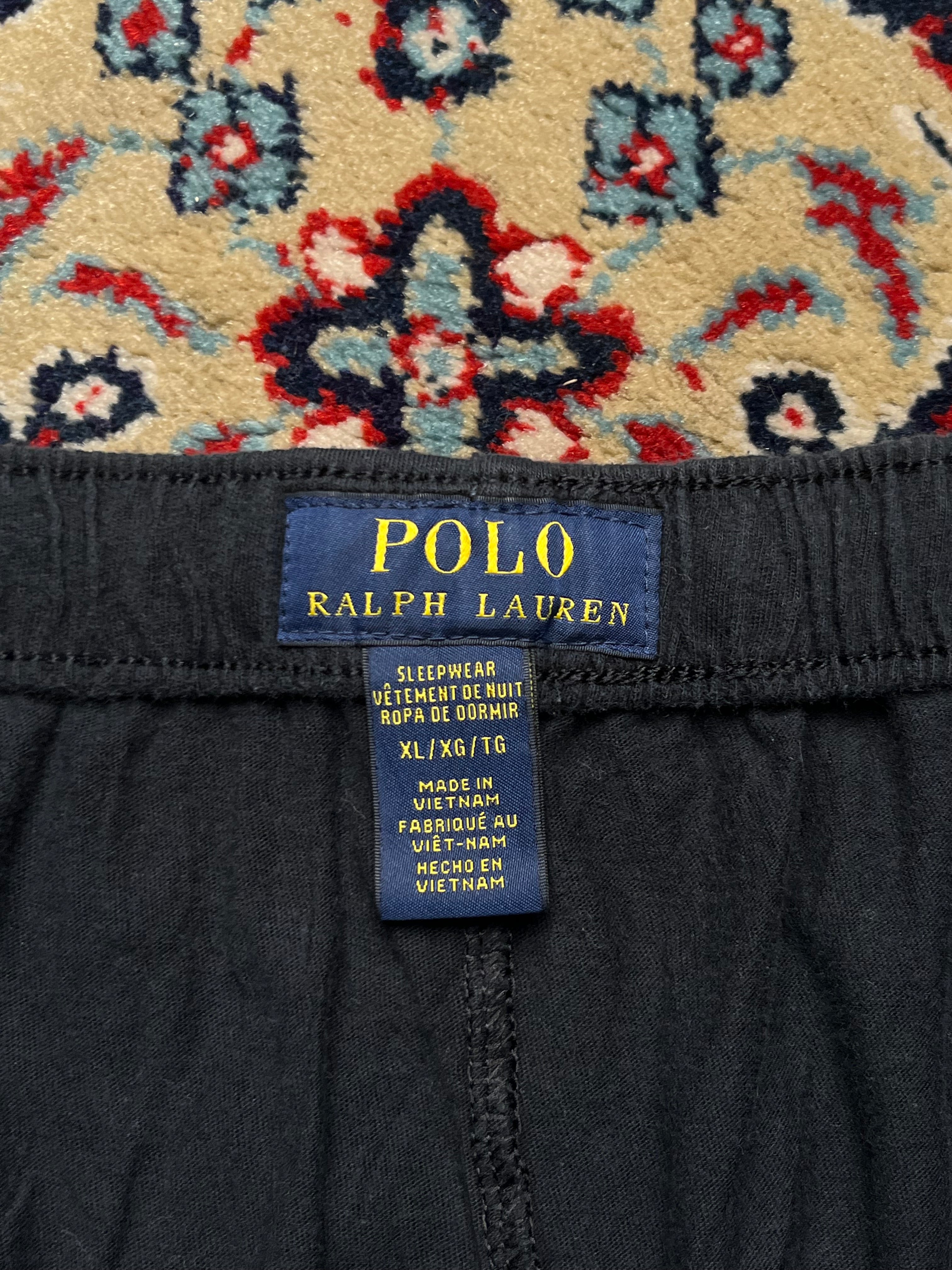 POLO RALPH LAUREN BLACK COTTON TROUSERS - 36