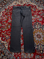 Armani Jeans Herringbone Linen Blend Straight Fit Black JEANS - 36