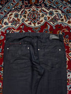 Armani Jeans Herringbone Linen Blend Straight Fit Black JEANS - 36