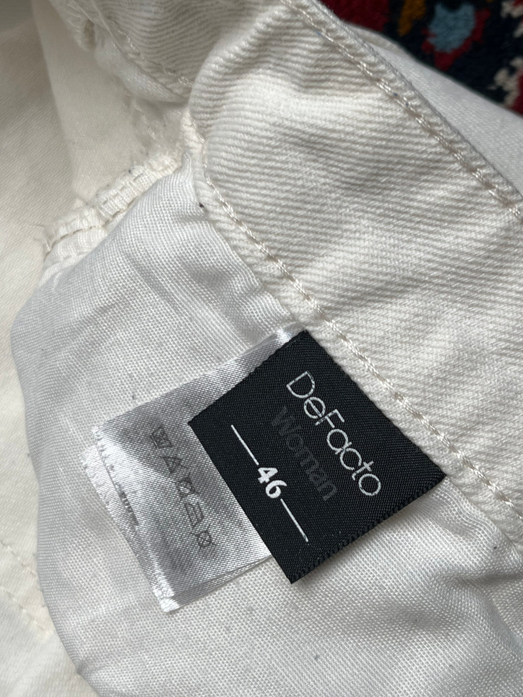 DeFacto High Waist Baggy Fit Solid White JEANS - 34